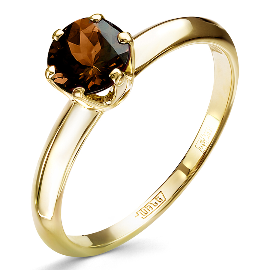 Кольцо, золото, бриллиант, желтый, 01-1694